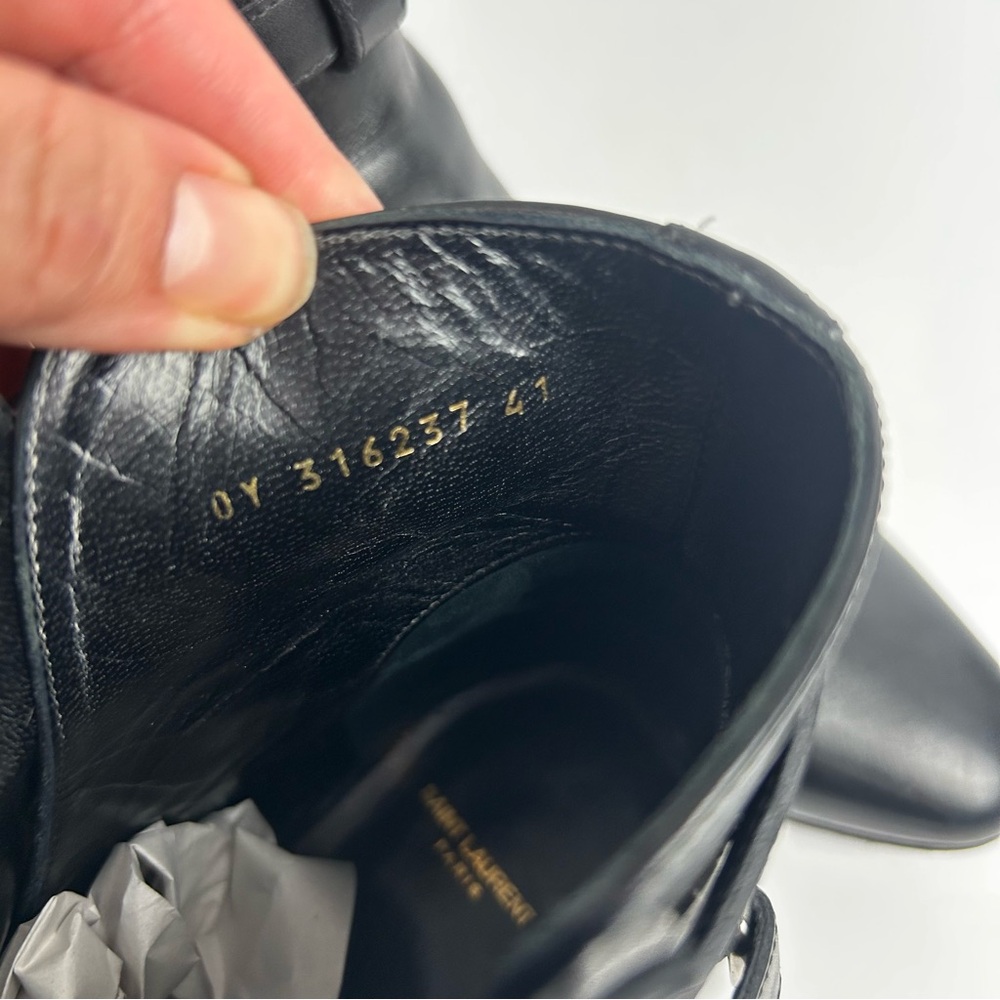 Saint Laurent Paris Black leather Jodhpur ankle boot size: 11 - Picture 14 of 14